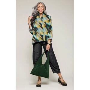 mSquare by Neetu Malik Flow Button Down Watercolor Print Shirt Size 2/Large NWT